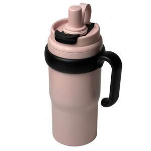 Gobelet isotherme personnalisé Big Mac pour café glacé, en acier inoxydable 316, avec poignée, portable pour voiture, avec paille, 750 ml, avec logo personnalisé, design moderne - Product Image 3