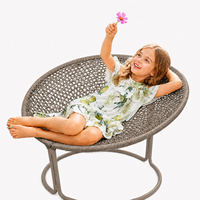 Siège pour enfants Ropecube moderne, écologique, imperméable, en corde tressée, avec structure robuste en tube d'acier, pour hôtel, parc, maison, salon