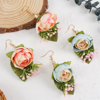 Risingmoon Baru Datang Kustom Wanita Pantai Hawaii Lucu Bohemian Anting Kain Bunga Anting Pendientes Con Flores