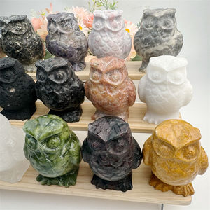 Nuevo diseño de talla de cristal artesanías piedra Natural material mixto búho para adorno - Product Image 5