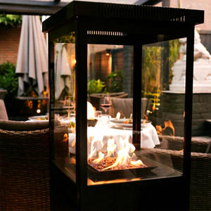 New Arrival Portable Outdoor Propane <b>Fireplace</b>-Lightweight Powder Coated Steel Pit Wheels Tempered Glass Firewood Compatible CE - Product Image 1