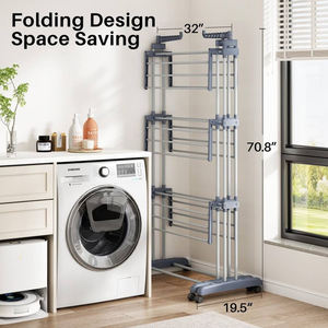 SANIPRO moderne debout fer pliable peu encombrant famille étendoir à linge <span class=keywords><strong>télescopique</strong></span> étendu vêtements <span class=keywords><strong>étagère</strong></span>s de rangement - Product Image 6