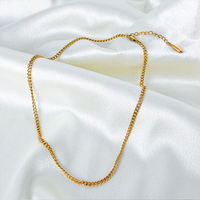 Collier chaîne cubaine classique Gaovo unisexe, plaqué or, acier inoxydable, fermoir à ressort réglable, bijou cadeau pour hommes et femmes