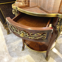 Meuble de salon en bois, petite table d'angle, table avec tiroirs