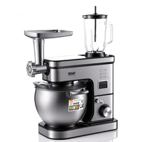 Robot culinaire multifonction RAF R.6614 6-en-1 avec bol en acier inoxydable de 8,0 L, hachoir à viande et mixeur