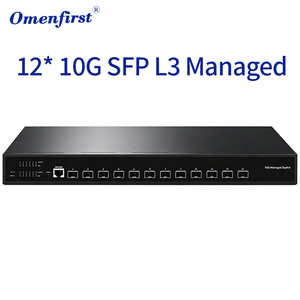 Switch Ethernet 10G L3 Gestito, 12 Porte Ottiche SFP, 10000Mbps, con QoS/VLAN/IGMP/DHCP, Montaggio a Rack 1U - Product Image 1