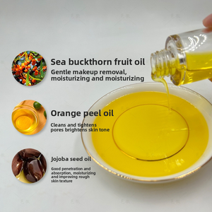 น้ำมันทำความสะอาดเครื่องสำอาง OEM สูตรส้มหวานและซีบัคธอร์น ทำความสะอาดอย่างอ่อนโยนและล้างเครื่องสำอางออกจากดวงตา ริมฝีปาก และใบหน้า แบบสามในหนึ่งเดียว - Product Image 3