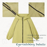 Veste de sport imperméable d'extérieur avec capuche, col montant et fermeture éclair double, logo frontal, coupe-vent