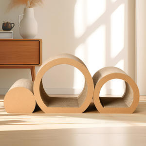 Ensemble tunnel pliable <span class=keywords><strong>de</strong></span> luxe 3 pièces pour chat, le plus vendu, en carton ondulé durable, griffoir et jouet à aiguiser les griffes - Product Image 3