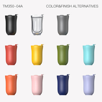 DHPO 350ml Tasse de voyage en céramique réutilisable, isolée sous vide, à double paroi, écologique et minimaliste, avec couvercle pour préserver les boissons