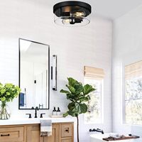 Plafonnier encastré noir, lampe de plafond moderne style farmhouse pour chambre, couloir, salon