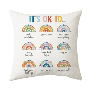 Fodere per cuscini con stampa lettere arcobaleno, morbide fodere in peluche per decorazioni divano casa, regalo transfrontaliero <span class=keywords><strong>Temu</strong></span> - Product Image 3
