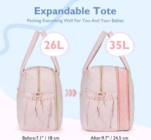 Sac à langer matelassé avec matelas à langer intégré, fourre-tout extensible grand format <span class=keywords><strong>pour</strong></span> maman, sac <span class=keywords><strong>de</strong></span> voyage matelassé <span class=keywords><strong>pour</strong></span> l'hôpital - Product Image 2