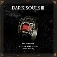 Starforged Dark Souls III Bague en verre de pierre naturelle 'Blood-Burning' Unisexe pour couples, Merchandising de jeu