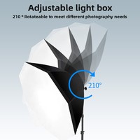 Boîte à lumière LED universelle 8 angles 70CM pour kit de studio photo Softbox, télécommande, trois températures de couleur, boîte de photographie