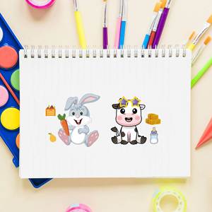 Pegatinas Adhesivas de Papel con Dibujos Animados de Animales de Granja, Impresión UV, Educativas para Niños, DIY Creativas y Personalizadas - Product Image 2