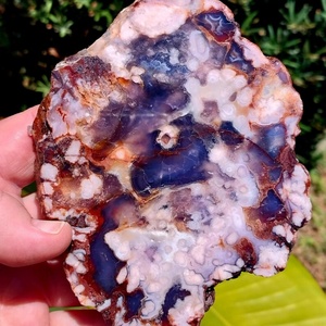 Stock local : Dalle d'agate bleue naturelle, forme libre, pierre brute, objet de collection artistique et de décoration - Product Image 3