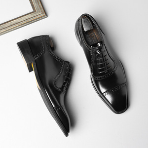 Zapatos formales de hombre de cuero genuino de alta calidad, duraderos, con forro de piel de vaca, con cordones, impermeables y de los más vendidos. - Product Image 1