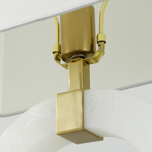 مصباح طاولة عصري بتصميم مربع من الرخام بأسلوب بسيط وحديث لإضاءة غرفة المعيشة - Product Image 5