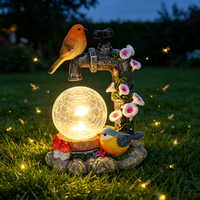 Sculpture d'oiseau de jardin personnalisée à LED solaire IP65, petite fontaine décorative extérieure pour la maison, la cour et les allées