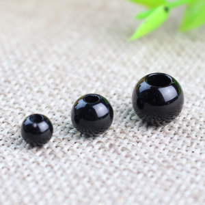 Black Acrylic Round <b>Beads</b> 6mm 8mm 10mm For Jewelry Making Loose <b>Beads</b> With Holes Already Drilled - Product Image 1