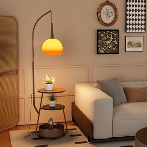 <span class=keywords><strong>Lampe</strong></span> <span class=keywords><strong>sur</strong></span> <span class=keywords><strong>pied</strong></span> Bofea - Orange moderne pour salon, style Mid-Century, avec table basse intégrée, <span class=keywords><strong>abat</strong></span>-<span class=keywords><strong>jour</strong></span> en verre - Product Image 5