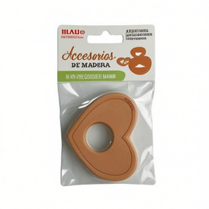 Accessorio in legno a forma di cuore ILAN 60x75mm per lavori artigianali - Product Image 1