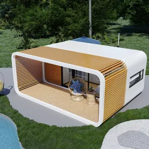 Contenedor Modular para Jardín, Cabina de Manzana con Terraza, Diseño Moderno, Vida Prefabricada, Moda de Lujo