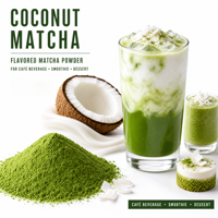 Poudre de matcha aromatisée à la noix de coco pour les boissons de café, les smoothies et les desserts