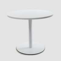Table à manger moderne ronde en aluminium avec plateau en bois, durable, pour hôtels, restaurants, bureaux, écoles, villas