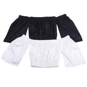 Venta al por mayor de fábrica OEM/ODM: Tops halter sin tirantes con volantes esponjosos y manga larga para niñas, estilo inglés, de poliéster/algodón. - Product Image 5