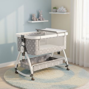 Multi-functional Metal Baby <strong>Crib</strong> Bed Foldable Lightweight Portable Newborn Baby Bed Mosquito Net Bedroom - Product Image 4