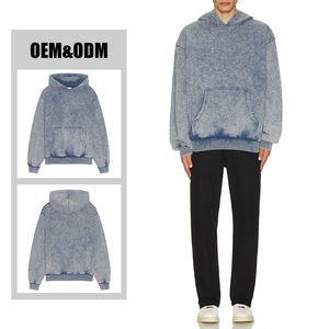 Kingsen Pierre Lavé Doux Coton Épais Pull À Capuche Hommes Français Terry Vintage Lavé Lourd À Capuche Broderie Hip hop - Product Image 2