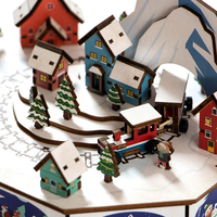 Décorations de Noël 3D en MDF faites à la main, écologiques, style vintage, vente en gros d'usine 2026, pour la maison et les fêtes