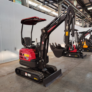 Miniexcavadora de cadenas Rhinoceros XN16 de 1.5-2 toneladas con motor Yanmar, caja de cambios PLC, bomba hidráulica, motor y cucharón de 0.045m para uso doméstico con 1 año de garantía. - Product Image 1