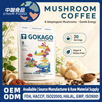Mélange de café instantané aux champignons Ganoderma, 6 champignons adaptogènes (Crinière de lion, Reishi, Chaga), saveur originale, 30 portions, Arabica