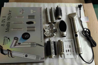 Styler multifonctionnel 8 en 1 pour cheveux, outils de coiffage, logo personnalisé, brosse à friser les cheveux, lisseur et boucleur, fer à friser