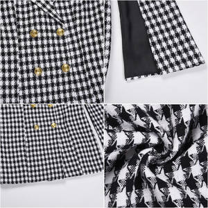 Vestes Personnalisées pour Femmes Blazer Hepburn Manteau <span class=keywords><strong>Femme</strong></span> 2023 à Queue de Rondelle Double Boutonnage à Manches Châle - Product Image 6