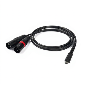 สายสัญญาณเสียงแบบ Type C เป็น Dual XLR ตัวผู้ ทำจากทองแดงปลอดออกซิเจน พร้อมปลอกหุ้ม PVC และฉนวนถัก สำหรับการใช้งานเสียงระดับมืออาชีพ - Product Image 1
