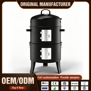 Taşınabilir Modern Krom Kaplama 3'ü 1 Arada Çelik Kamp Mangalı ve Füme Ocaklı Barbekü, Kömürlü Barbekü ve Füme Özellikleriyle Alev Güvenliği Sağlar - Product Image 1