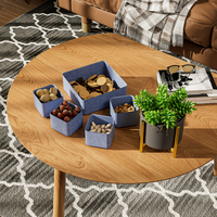 Ensemble de boîtes de rangement en feutre minimalistes de qualité supérieure, cinq pièces, bacs organisateurs emboîtables, emballage personnalisé avec logo, prêt à la vente