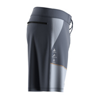 Shorts de surf longs pour homme, style gentleman, avec cordon de serrage ajustable à la taille, gris ardoise et gris clair, poches inférieures zippées, respirant