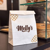 Sac en papier sulfurisé imprimé avec logo personnalisé, qualité alimentaire, pour gaufres, emballage de snacks, sac d'emballage pour pâtisserie, dessert à emporter