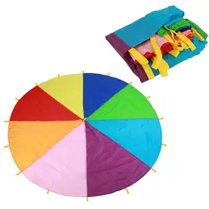 Paracaídas multicolor para niños, juego de paracaídas, actividades para padres e hijos, paraguas de aprendizaje temprano, Rally, arcoíris