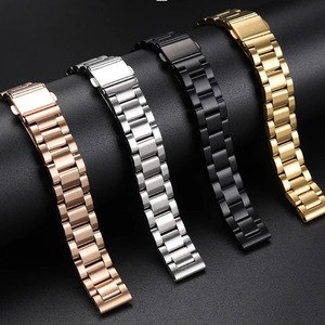 Correa de Repuesto de Acero Inoxidable 304 de 14 mm de Ancho con 3 Cuentas para Reloj <span class=keywords><strong>Garmin</strong></span> Lily 2, Correa de Metal Ajustable con Cierre de Mariposa - Product Image 1