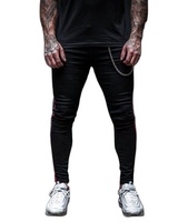 Herren Jeans 2021 Herren Seite Rot Gestreifte Mode Slim Fit Skinny Schwarz Jean Hose Herren Casual Fashion Stretch Pencil Jeans hose