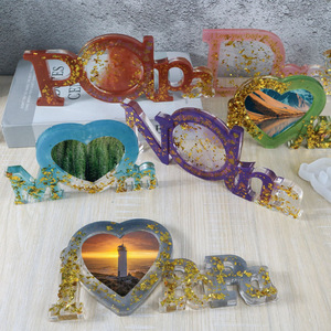 Moldes de Silicona para Marcos de Fotos Familiares en 3D para Resina Epoxi - Moldes DIY para Mamá y Papá para Manualidades y Regalos Hechos a Mano - Product Image 1