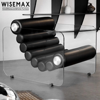 WISEMAX FURNITURE Mobilier de salon canapés chaise mobilier design italien luxe noir en cuir véritable fauteuil d'accent