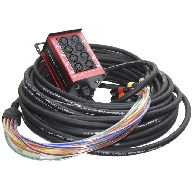 SREXACT 8CH XLR Aluminum Stage Box Twisted Pair PVC Jacket Foil Shielded Bare Copper RoHS 13mm for Multicore Cable Snake
