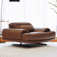 Canapé modulaire extensible en cuir véritable Chesterfield, style italien minimaliste moderne, luxe léger nordique, pour salon et hôtel